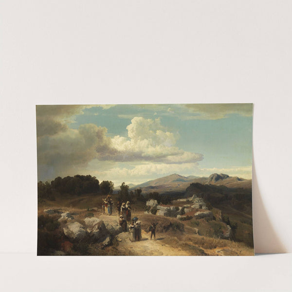 Sunday walk in the Roman countryside (1882) by Oswald Achenbach