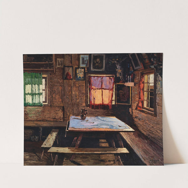 Sunlit room in a farmhouse by Josef Stoitzner