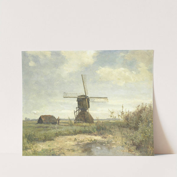 'Sunny Day', a Windmill on a Waterway by Paul Joseph Constantin Gabriël