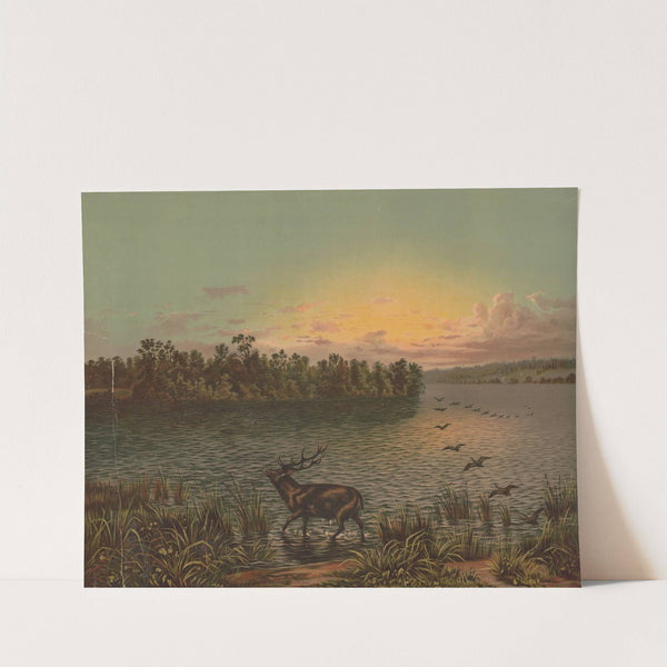 Sunrise on Lake Chautauqua (1878) by Krebs Lith. Co