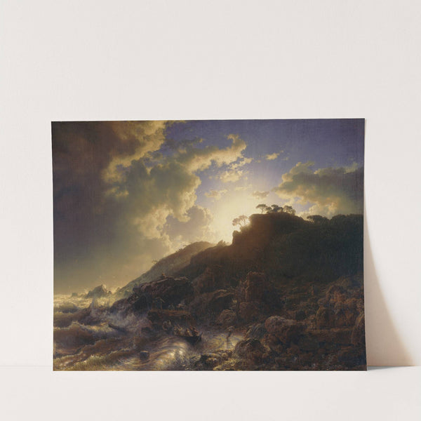 Sunset after a Storm on the Coast of Sicily (1853) by Andreas Achenbach