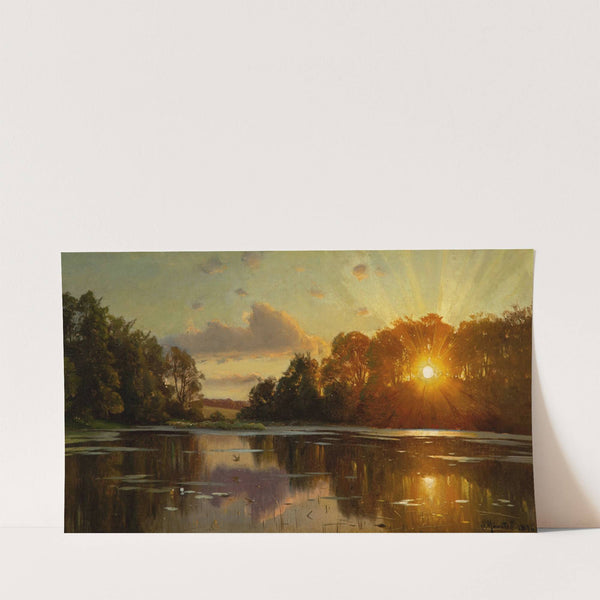 Sunset at Orholm (1896) by Peder Mørk Mønsted