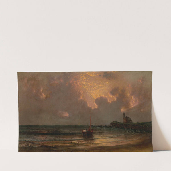 Sunset at Point Judith Light (1869) by Martin Johnson Heade
