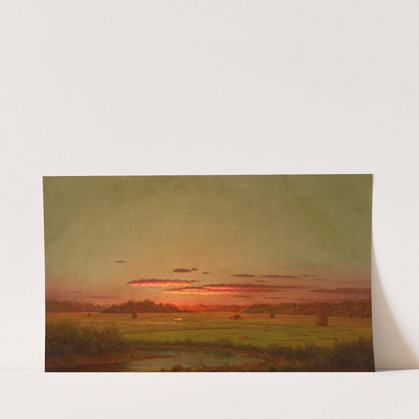 Sunset, Haywagon in the Distance (About 1876-82) by Martin Johnson Heade