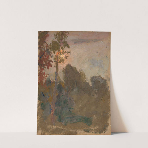 Sunset in a forest by Tadeusz Makowski