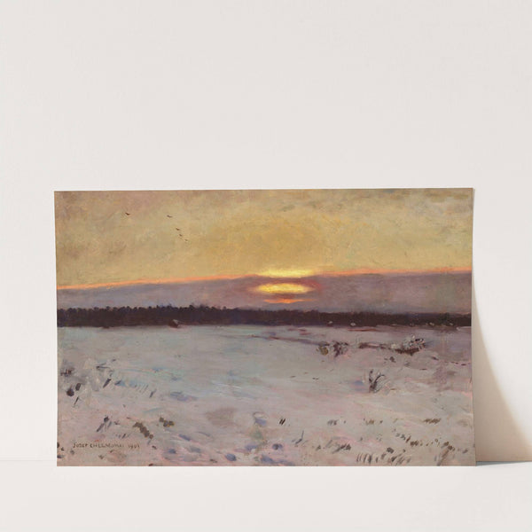 Sunset in winter by Jozef Chelmonski