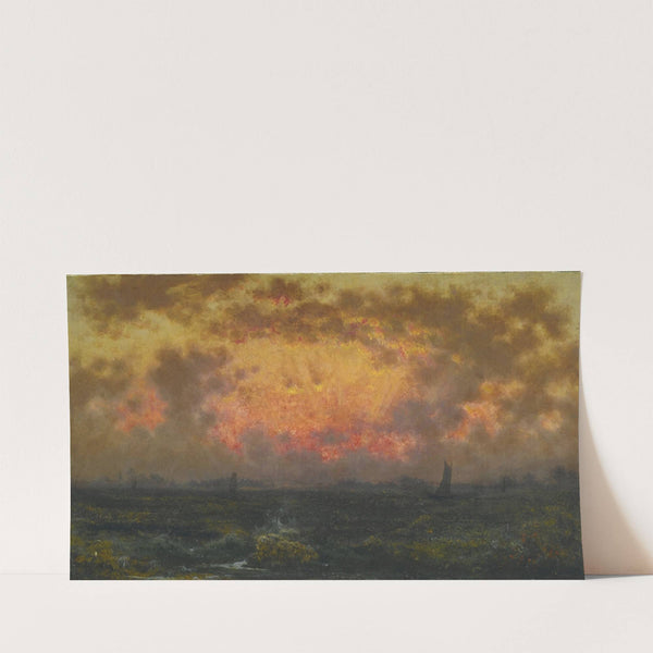 Sunset on the Coast (Florida Sunset; View of New York Harbor) (circa 1861-63) by Martin Johnson Heade