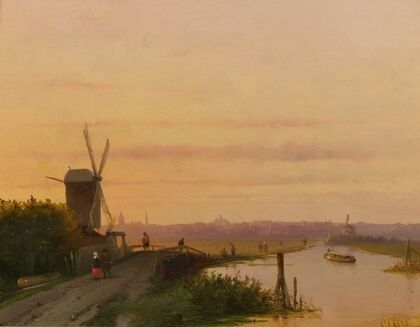 Sunset Over A Dutch Town