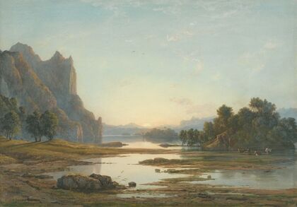 Sunset over a River Landscape