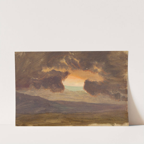 Sunset over bare hills (1870–80) by Frederic Edwin Church