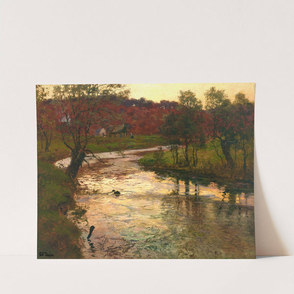 Sunset over L'Elle river, near Quimperlé, France by Frits Thaulow