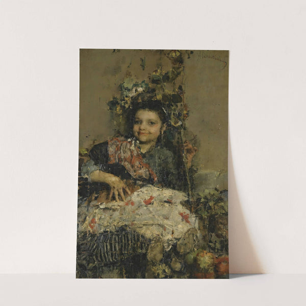 Suonatrice Di Mandola, Liutista by Antonio Mancini