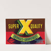 Super X Quality Oranges and Grapefruit Label (1930-1950)