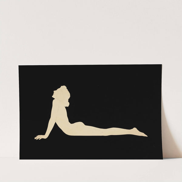 Supine Woman Raising Her Head to Watch Geese, preliminary drawing (1924) by Maxfield Parrish