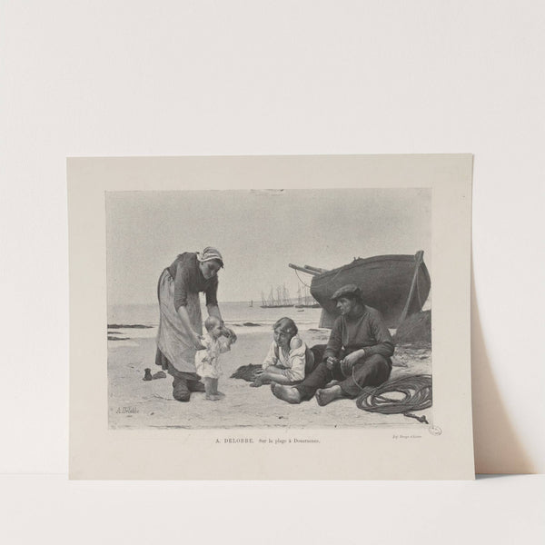 Sur la plage à Douarnenez by François Alfred Delobbe