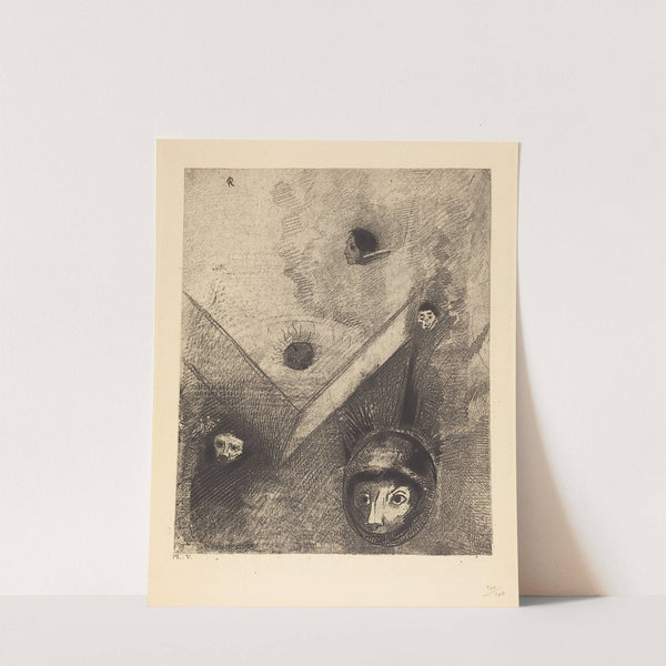 Sur le fond de nos nuits dieu de son doigt savant dessine un cauchemar multiforme et sans treve (1890) by Odilon Redon