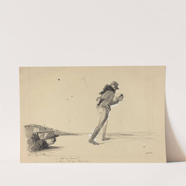 Sur le Front. -C’est sa theorie -Non, c’est son breviaire. (c. 1914-1919) by Jean-Louis Forain