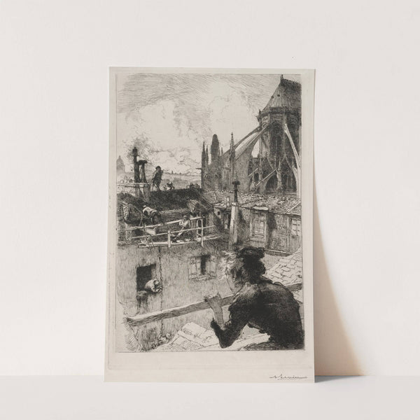 Sur les Toits pres Notre Dame (1893) by Auguste Louis Lepère