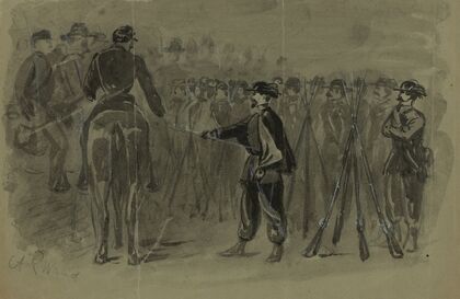 Surrender of the revolting Garibaldi Guards to the U.S. Cavalry