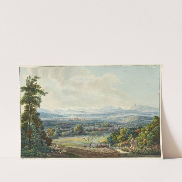 Sursee und Umgebung mit Sempachersee und Alpen by Peter Birmann