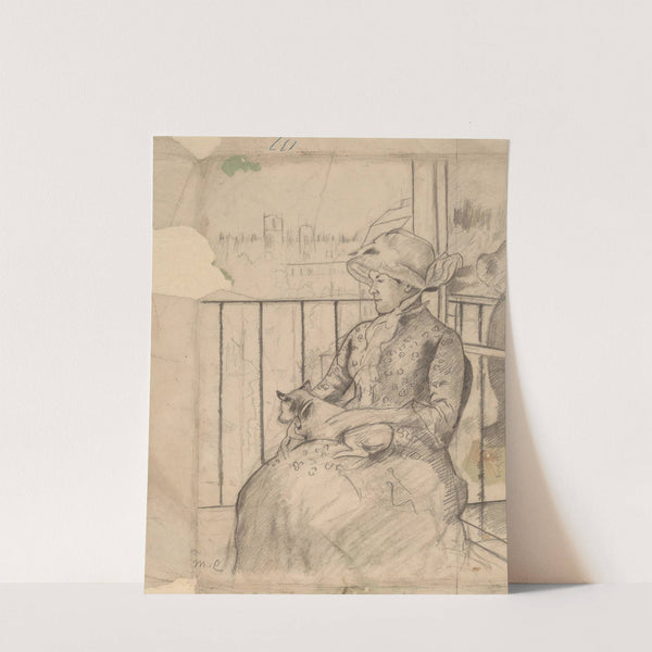 Susan on a Balcony Holding a Dog (recto) (c. 1883) by Mary Cassatt