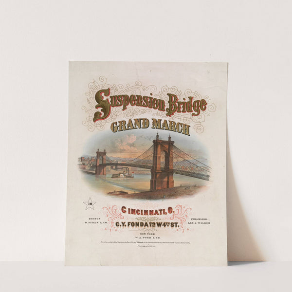 Suspension Bridge Grand March by Strobridge & Co. Lith.