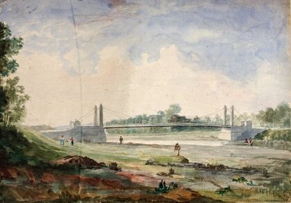 Suspension Bridge over the Arno, near the Cascine, Forence