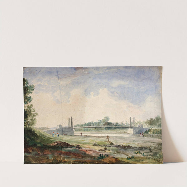 Suspension Bridge over the Arno, near the Cascine, Forence by Miner Kilbourne Kellogg