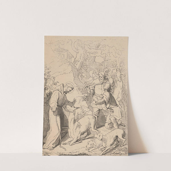 Św. Franciszek z Asyżu (1181 lub 1182 - 1226 Asyż) - Scena z życia św. Franciszka z Asyżu - Ocalenie Łani by Józef Simmler