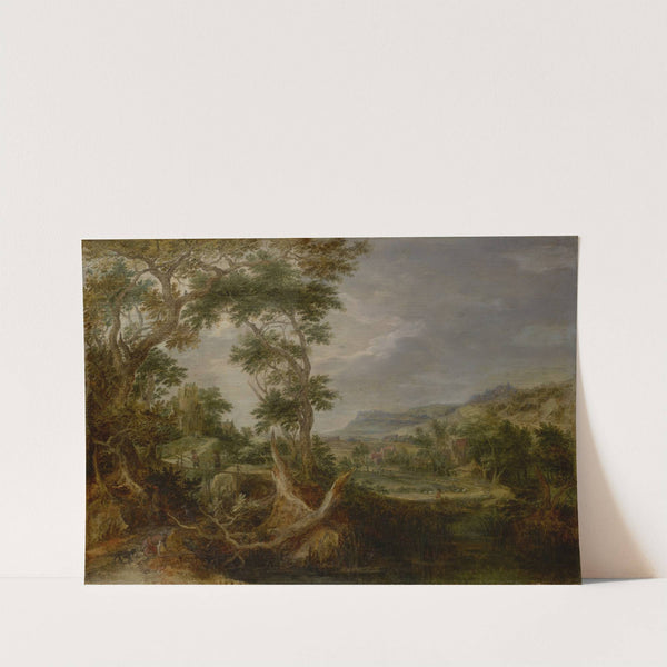 Swampy Valley with Castle on a Hill and Distant Farms by Gillis Claesz. de Hondecoeter