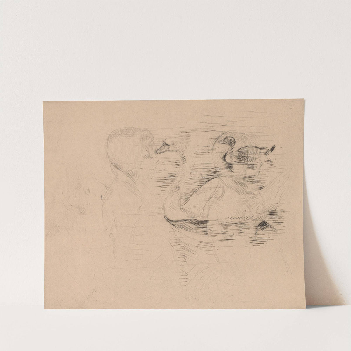 Swan and Duck, with portraits of Julie (Cygne et canard, avec portraits de Julie, or Cygne et canard, essai) (1889) by Berthe Morisot