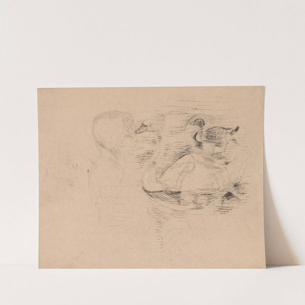 Swan and Duck, with portraits of Julie (Cygne et canard, avec portraits de Julie, or Cygne et canard, essai) (1889) by Berthe Morisot