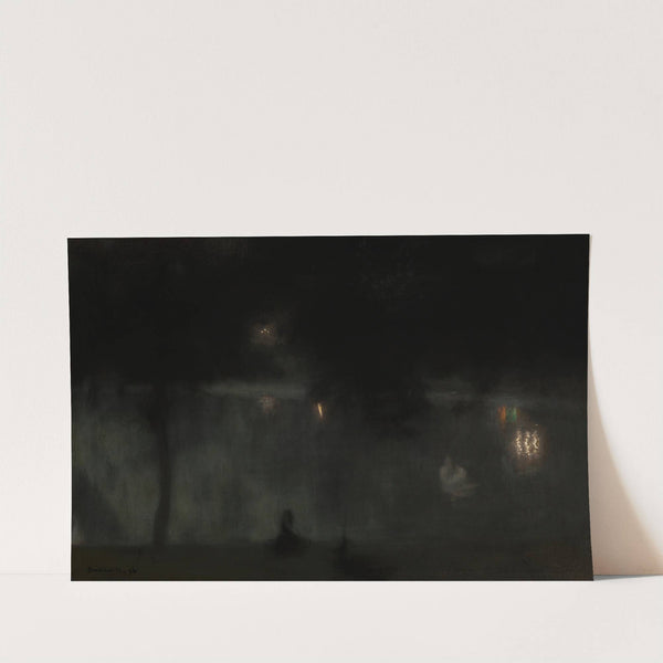 Swans in the Saski Garden at Night by Józef Pankiewicz