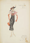 Swing It: Gold Diggers. Black & white skirt, pink blouse, orange gloves, and black hat (1934-1943)