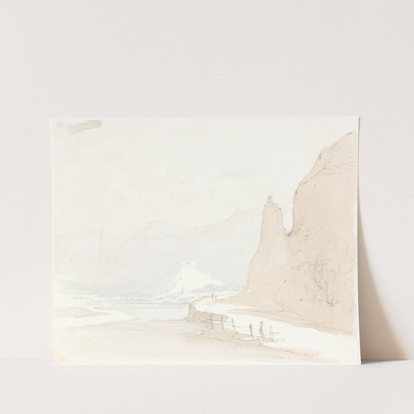 Swiss Landscape with a Village in the Distance by Sarah Grace Lushington