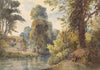 Swiss park with a pond and a sled (1870)