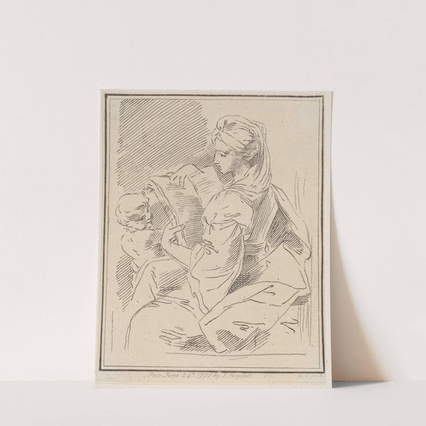 Sybil holding a book with a child at left (1775) by Giuseppe Canale