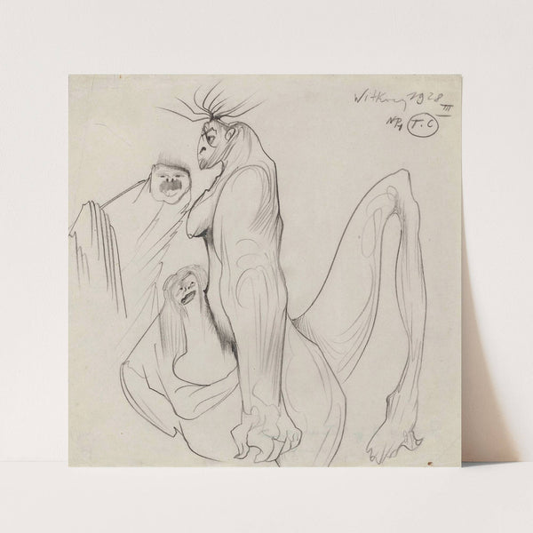 Symbolic composition with three figures (1928) by Stanisław Ignacy Witkiewicz