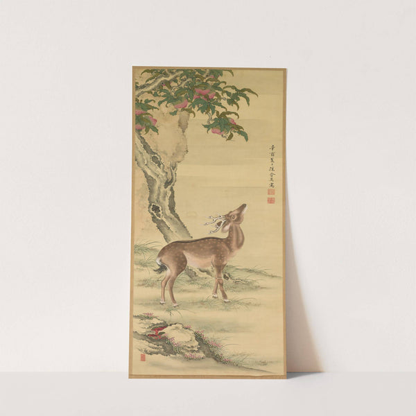 Symbols of Longevity; Deer under Peach and Pine (Pine) (1801) by Toda Tadanaka
