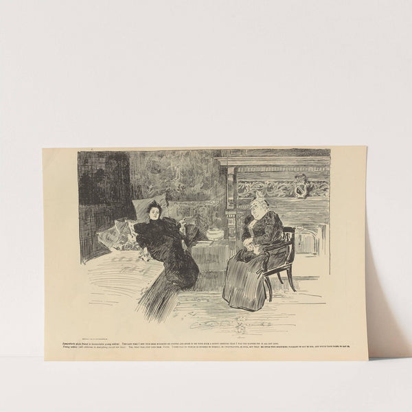 Sympathetic plain friend to inconsolable young widow (1893-1900) by Charles Dana Gibson