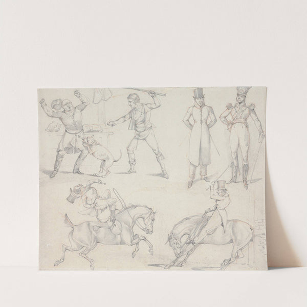 Symptoms: of Full Pay, of Half pay, of a strong attachment in the Dog, of anything but go, of no strong attachment to the Horse (between 1818 and 1822) by Henry Thomas Alken