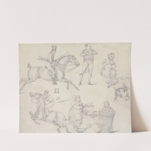Symptoms: of None of Your Stuff, of a Declaration, of a Meltonian, of Is that a Writ I See Before Me, of a Love Feast, of a Buck (between 1818 and 1822) by Henry Thomas Alken