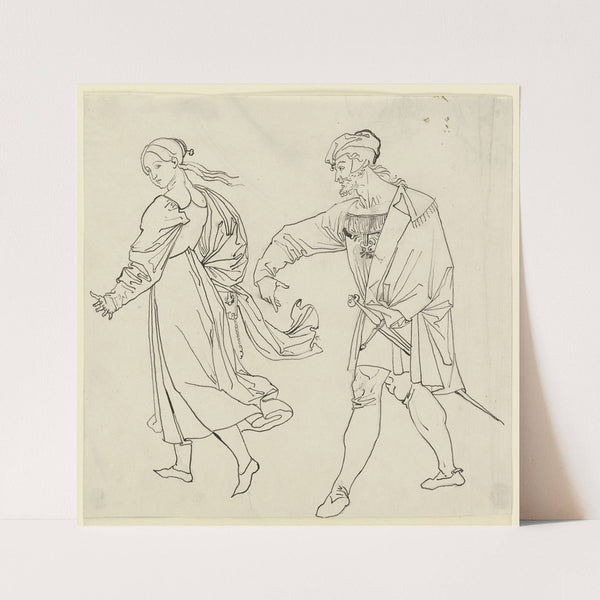 Szene am Ausgang der Kirche; Faust und Gretchen (1811) by Peter von Cornelius