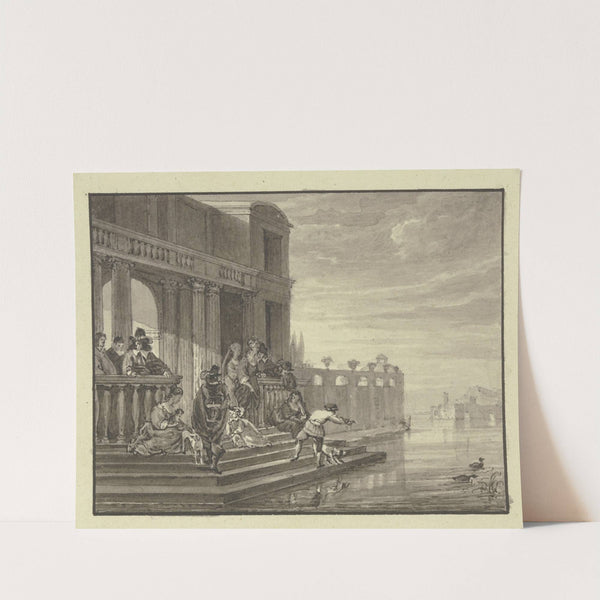 Szene an einem italienischen Palast by Johann Friedrich Morgenstern