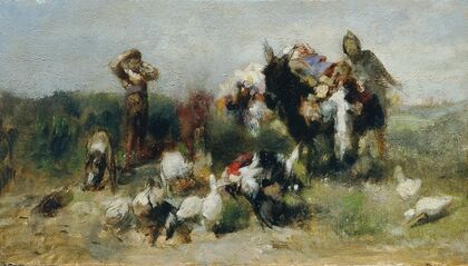 Szene aus Don Quichote (Kampf mit dem Geflügel)