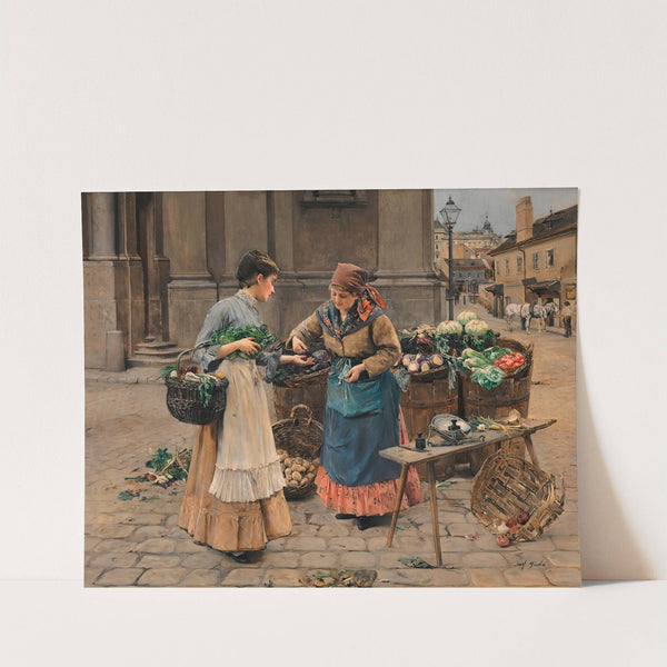 Szene beim Gemüsestand by Josef Gisela