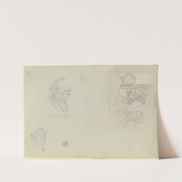 Szene in der Eisenbahn sowie Bildnis von Ludwig Bischoff (ca 1861-1864) by Wilhelm Amandus Beer