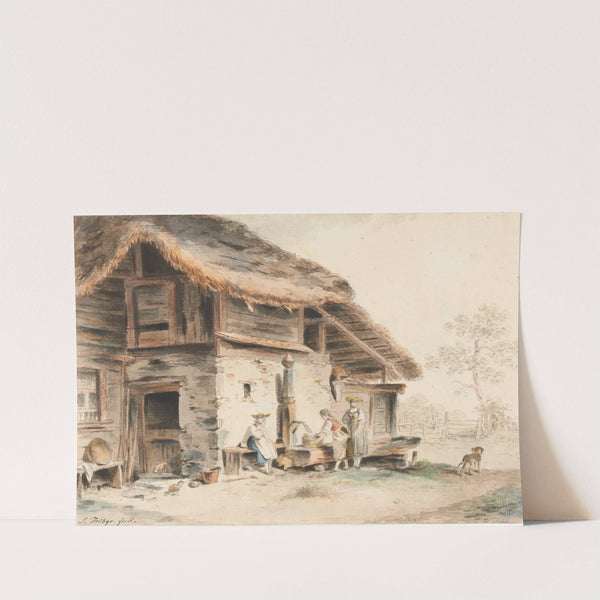 Szene vor einem Bauernhaus by Sigmund Freudenberger