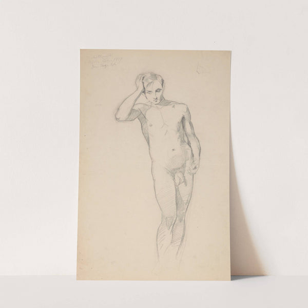 Szkic aktu do postaci księcia Jana Finlandzkiego do obrazu 'Katarzyna Jagiellonka w więzieniu w Gripsholmie' by Józef Simmler