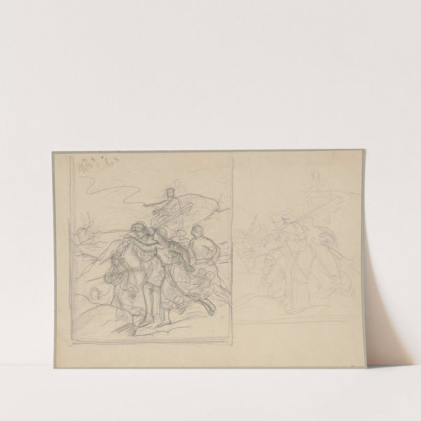 Szkic kompozycji 'Ratowanie rozbitków' by Józef Simmler